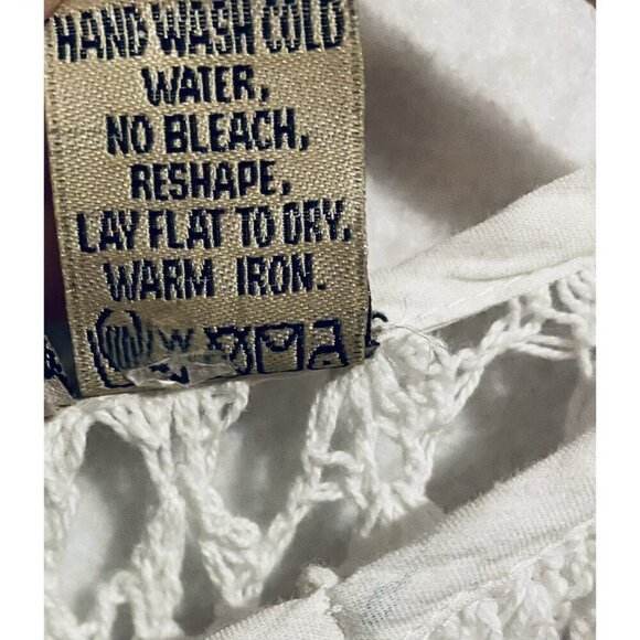 Original Anthony Cape Womens One Size White Crochet Lace Open Knit Scalloped Hem - Picture 5 of 6